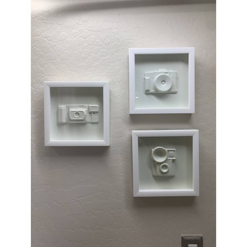 Gift For Photographers Office Photography Neutral Cream Set‎ of 3 Camera Images